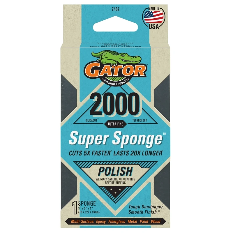 Sanding Sponge 3 by 5 Inch 2000 Grit Fine Abrasive