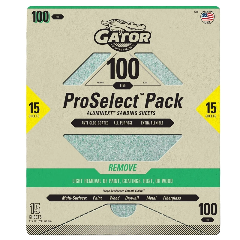 Premium Sandpaper Sheets 100 Grit 9 by 11 Inches 15 Pack