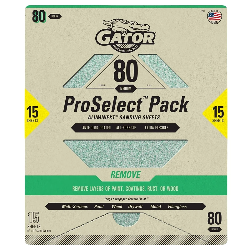 Paper Sanding Sheet 80 Grit 9 X 11 Inches Aluminum Oxide Abrasive