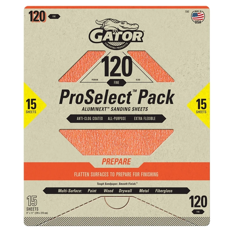 120 Grit Aluminum Oxide Sanding Sheet, 9 X 11 Inches
