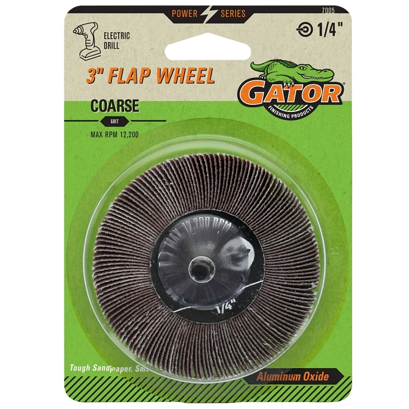 Coarse Grit Flap Wheel, 3 Inch Diameter, Drill Mounted For Metal And Wood
