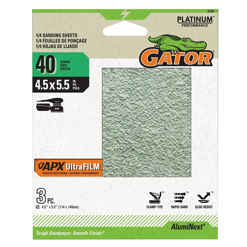 Paper Sanding Sheets 1/4 Inch 40 Grit 4.5 X 5.5 Inch