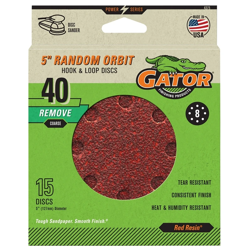 5 Inch 40 Grit Hook And Loop Disc Sanding Sheets - Model 4375