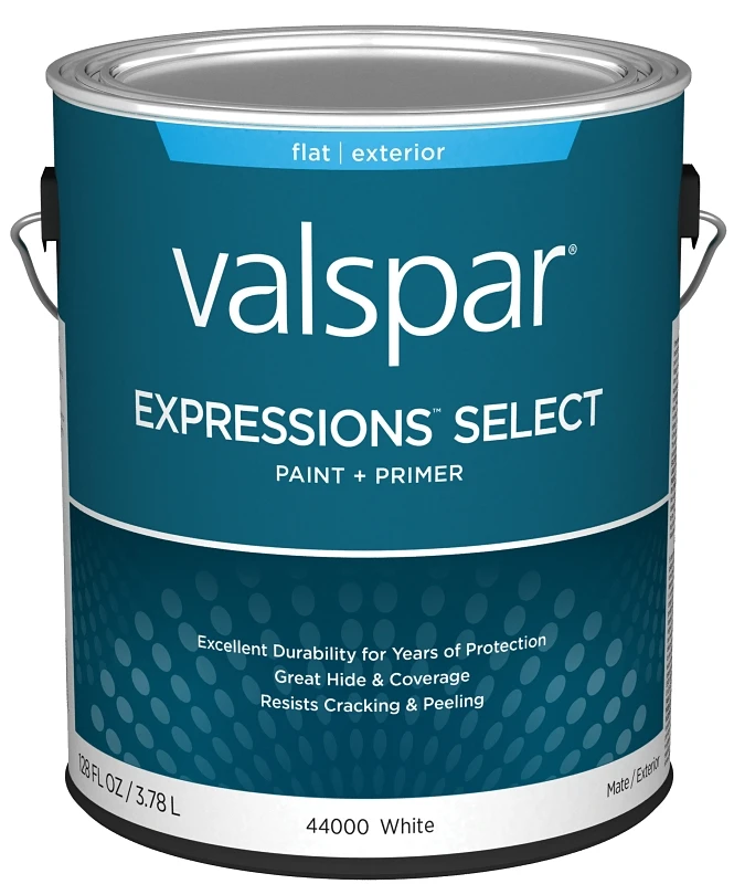 Paint And Primer Exterior Flat White Gallon 100% Acrylic Formula