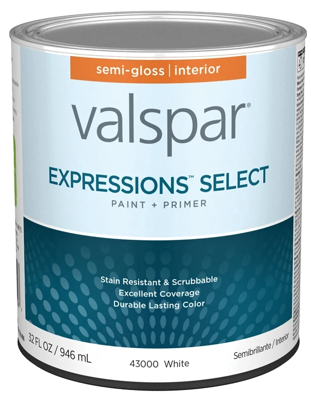 Interior Semi-gloss White Paint Quart - Durable, Stain Resistant Finish