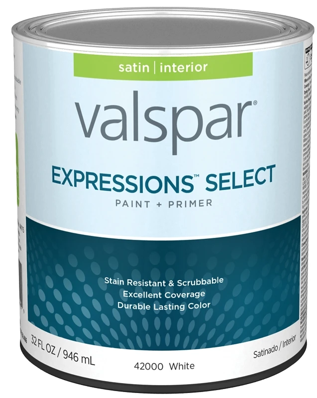 Paint And Primer Interior Satin White Quart 028.0042000.005