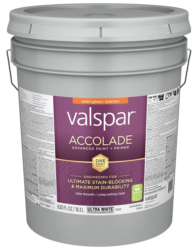 Paint And Primer Interior Semi-gloss Ultimate White Pail 1 Gallon