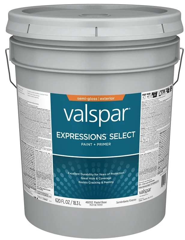 Exterior Latex Paint And Primer 5 Gallon Pail - Fade Resistant, Easy Cleanup
