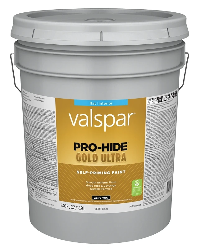 Professional Interior Flat Black Paint 1 Gallon Pail Zero Voc