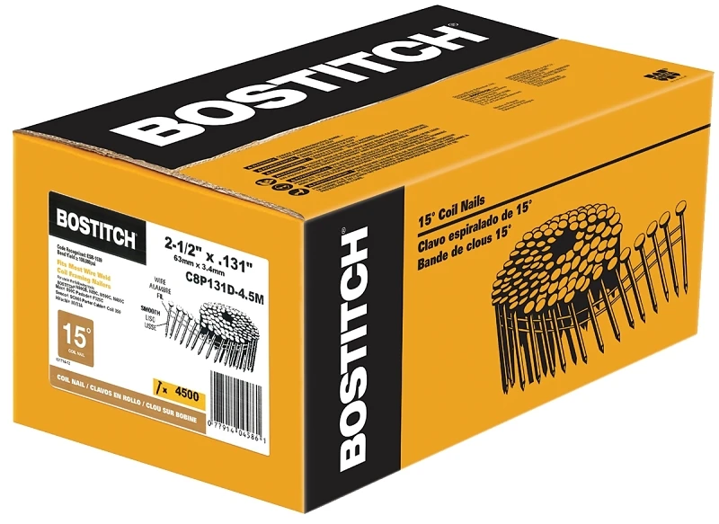 2.5" X 0.131" Ring Shank Coil Nails For Various Nailers
