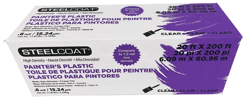 Painter Plastic 0.6 Mil Thickness 20' X 200' Roll