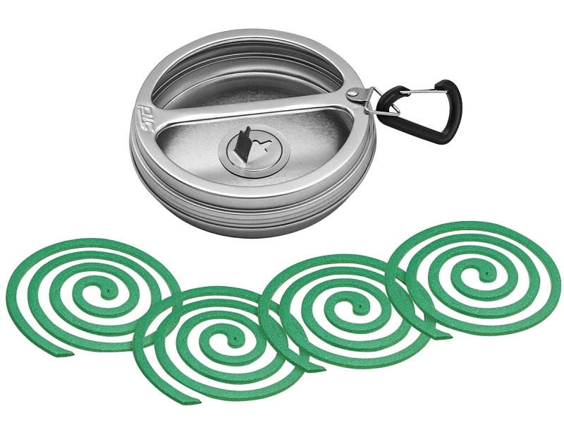 Metl-combo-4 Mosquito Repeller Coil With Metal Burner And Carabiner Clip