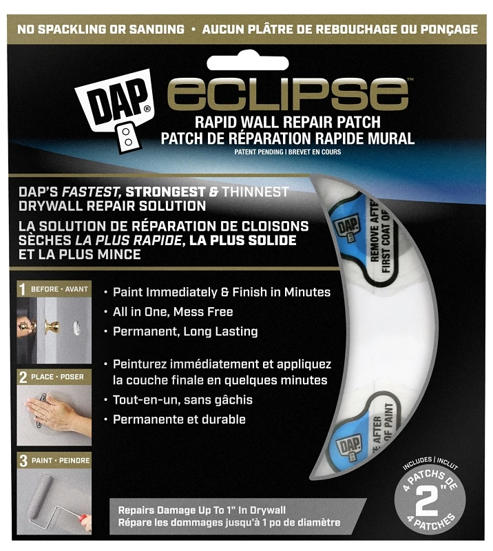 Eclipse Rapid Wall Repair Patch 2 Inch - Quick Drying, Mess-free Solution