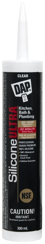 Silicone Ultra Clear Sealant 300ml - 100% Waterproof, Mold & Mildew Resistant