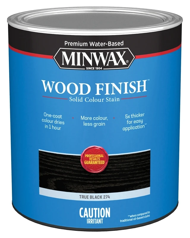 Wood Finish True Black Stain 1 Quart - Oil-based Deep Penetrating Formula