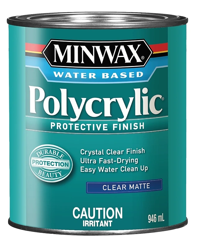 Polycrylic Protective Finish, Matte, 1 Quart - Crystal Clear Topcoat