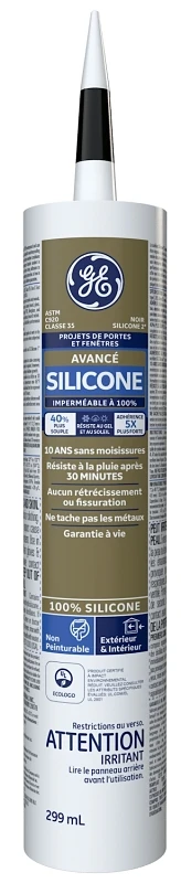 Silicone Window And Door Sealant, 9.8 Ounce, Weatherproof And Waterproof