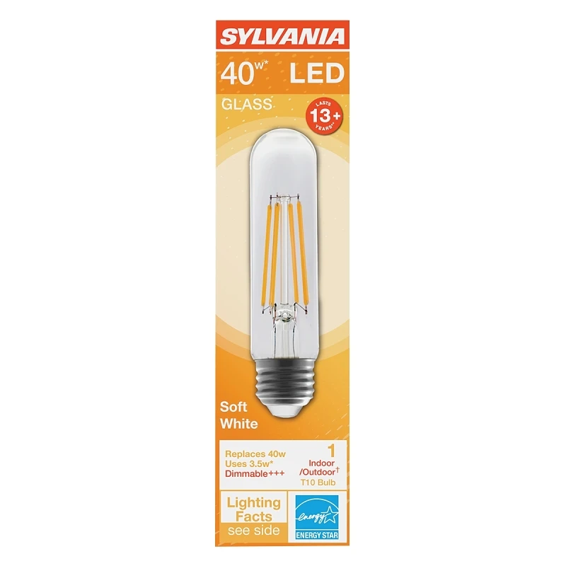 Led T10 Soft White Clear Bulb 40 Watt Equivalent