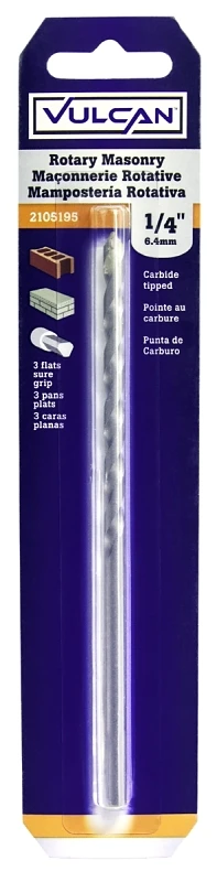 1/4 Inch X 6 Inch Masonry Bit Drill For Concrete And Brick