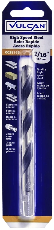 7/16 Inch Steel Reduced Shank Bit Drill