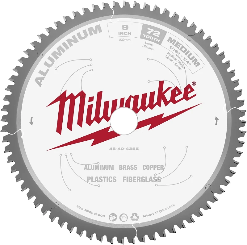 9-inch Aluminum Cutting Circular Saw Blade With 72 Teeth