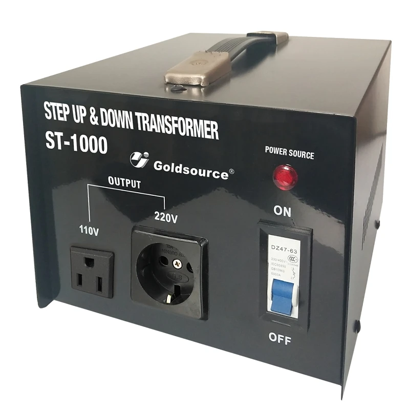 St-1000 1000w Step Up/down Transformer, Ac 110/220v, 2 Fuses Included