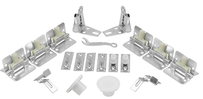 4-panel White Steel Track Set For Bifold Doors, 96 Inch Length