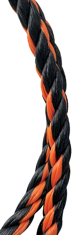 1/2 Inch X 50 Feet Polypropylene Twisted Rope In Black And Orange