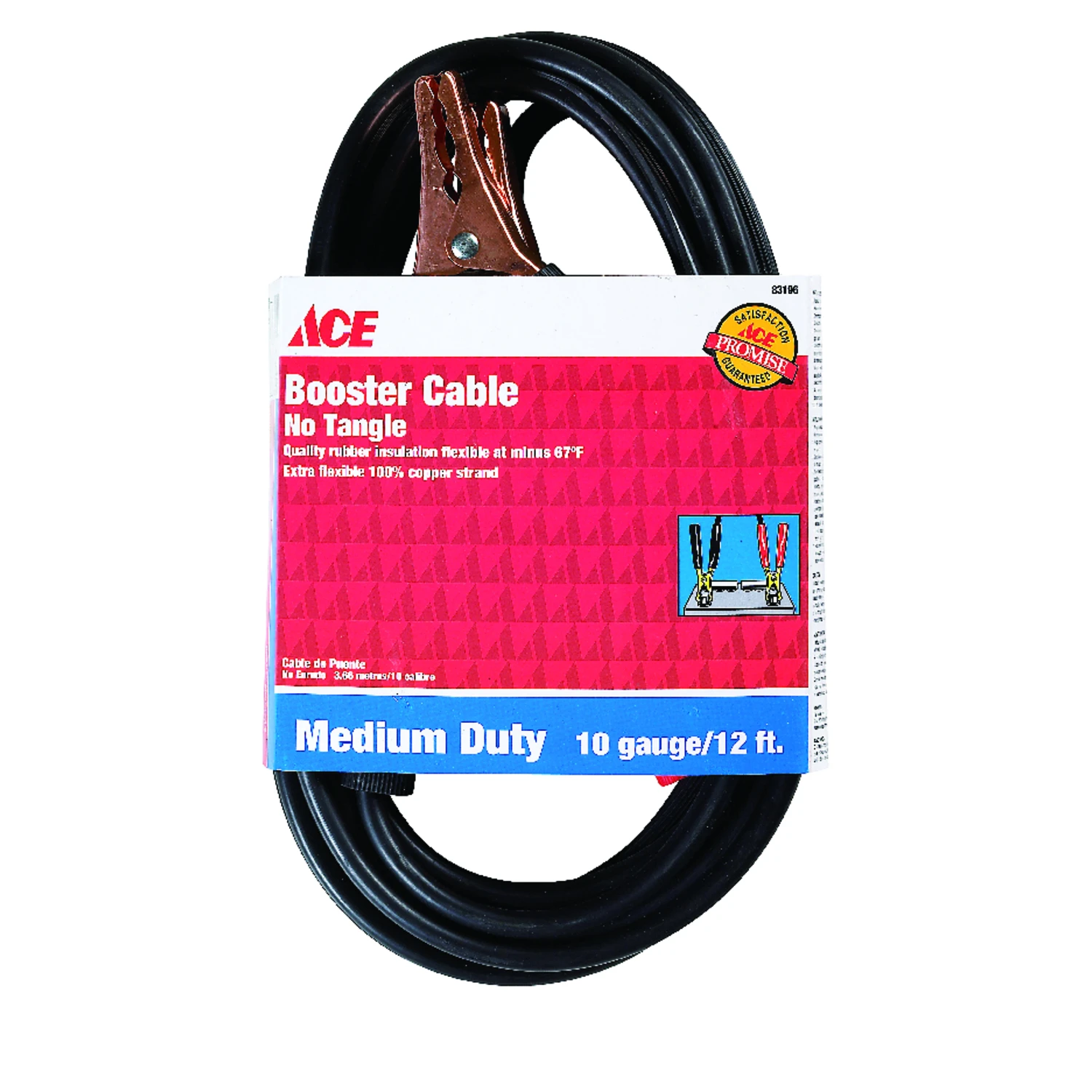 12 Ft. 10 Gauge Jumper Cable - 200 Amps Heavy Duty Booster Cables
