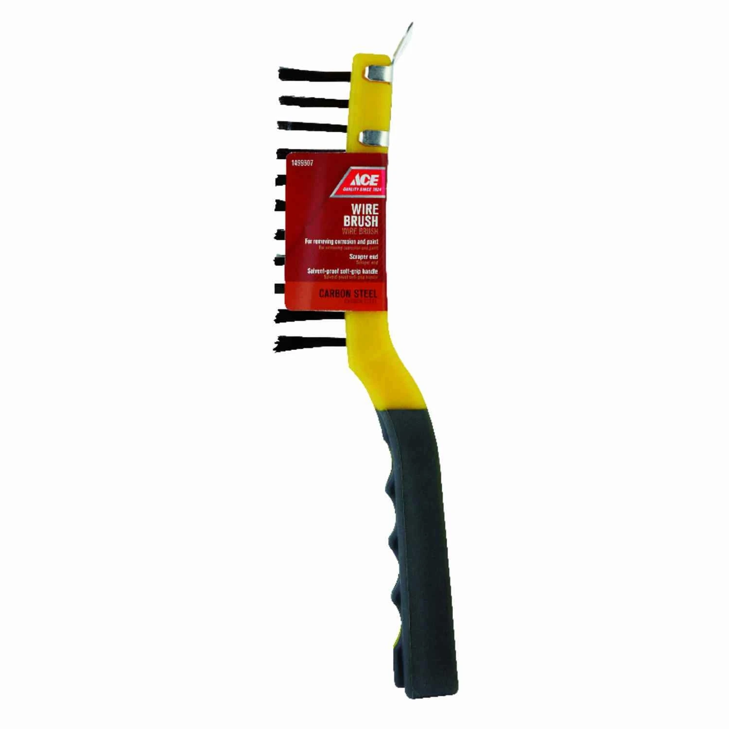 4 In. W X 11.5 In. L Carbon Steel Wire Brush With Scraper - Heavy Duty