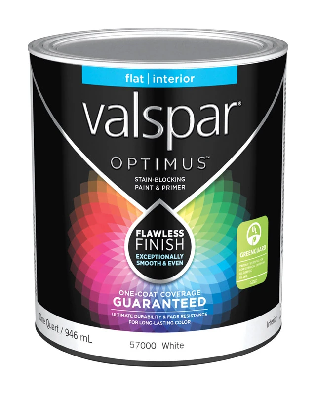 Optimus Flat Basic White Acrylic Latex Paint And Primer 1 Quart