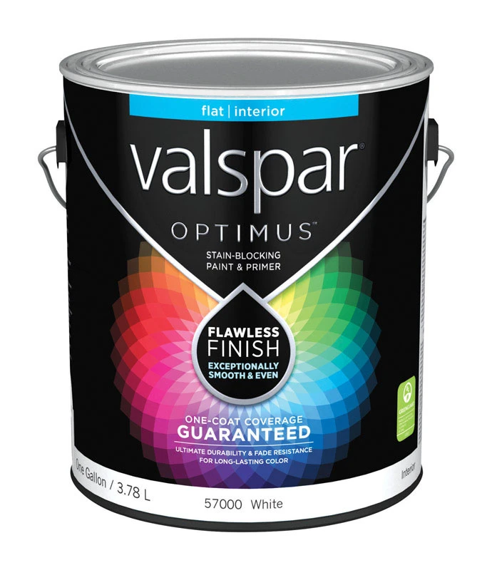 Optimus Flat Basic White Acrylic Latex Paint And Primer 1 Gallon