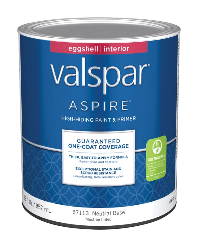 Aspire Eggshell Tintable Neutral Base Acrylic Latex Paint And Primer 1 Quart