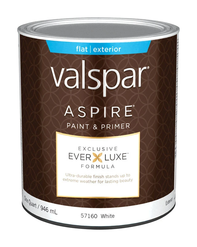 Aspire Flat Basic White Acrylic Latex Paint And Primer 1 Quart