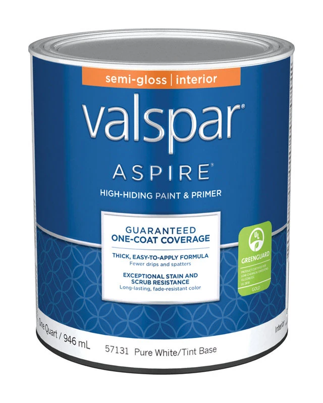 Aspire Semi-gloss Tintable Pure White Acrylic Latex Paint And Primer 1 Quart