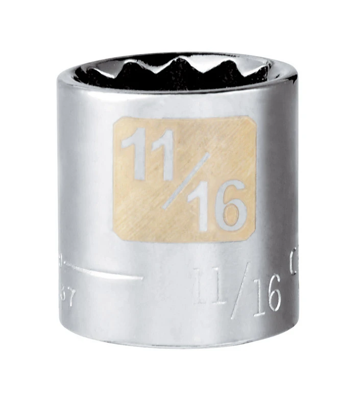 11/16 In. X 3/8 In. Drive Sae 12 Point Standard Socket - 1 Piece