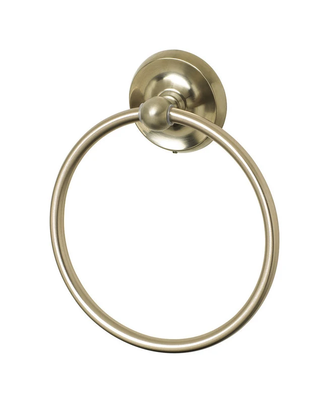 Brushed Nickel Towel Ring – Zinc, Modern Wall-Mount, Easy Install