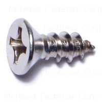 12 X 5/8 Inch Stainless Steel Phillips Flat Sheet Metal Screws - Durable Fasteners