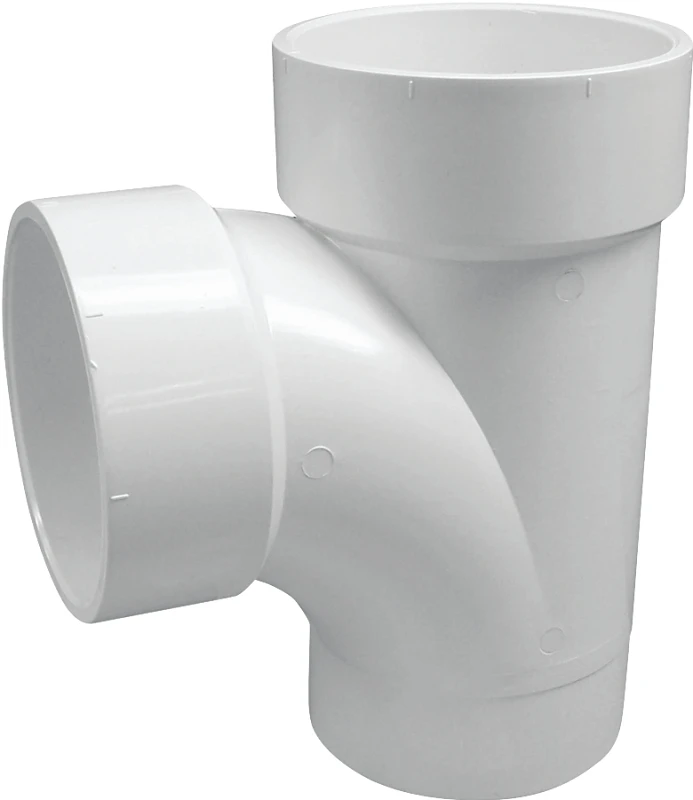 700 Street Pipe Tee, 4 Inch, Spigot X Hub Connection, Schedule 40 Pvc