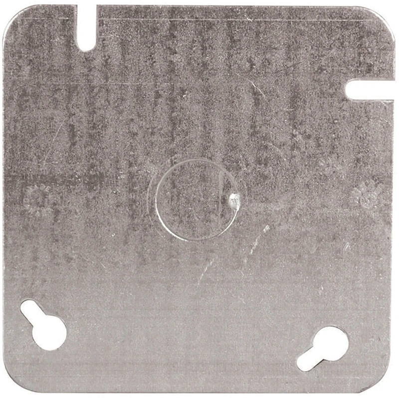 Square Electrical Box Cover 4x4 Inch Metal Gray Model 52c6bar
