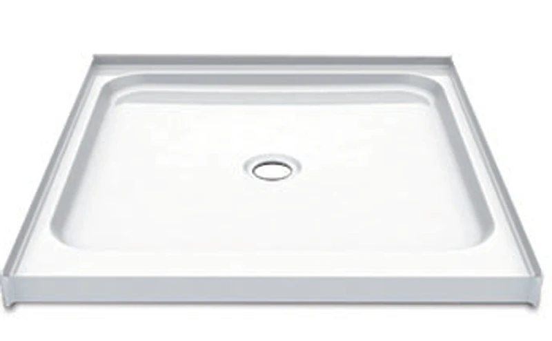 Square Shower Base With Low Threshold, 32 In W X 32 In H, Fiberglass