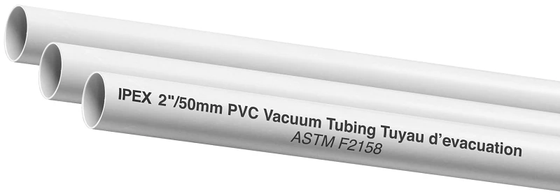 1522 Pvc Tubing For Central Vacuum System, 2" X 8' Length