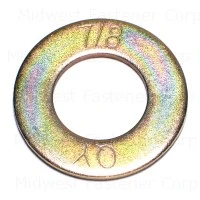 7/8 Inch Yellow Zinc Grade 8 Sae Flat Washers - Durable And Corrosion Resistant