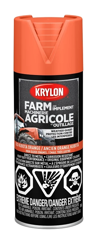 12 Oz Old Kubota Orange Spray Paint For Farm Equipment