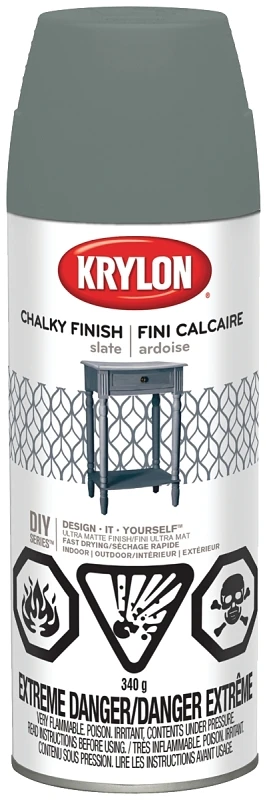 Chalky Finish Spray Paint - Ultra Matte Slate Color, 12 Ounce Can