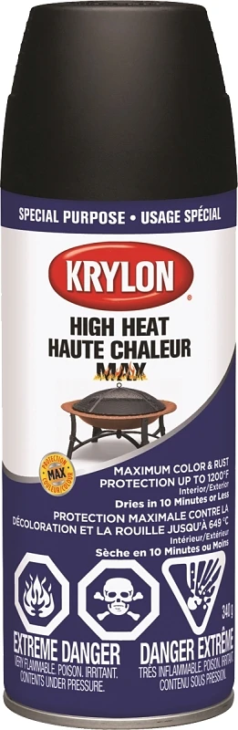 High-heat Max 340 Gram Black Spray Paint For High-temperature Applications
