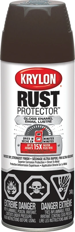 Rust Protector Enamel Spray Paint 340g - Brown Color For Metal Protection