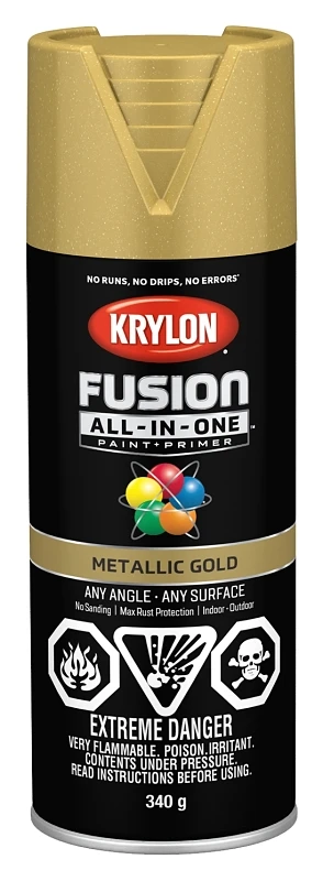 12 Ounce Metallic Gold Spray Paint For Indoor And Outdoor Use