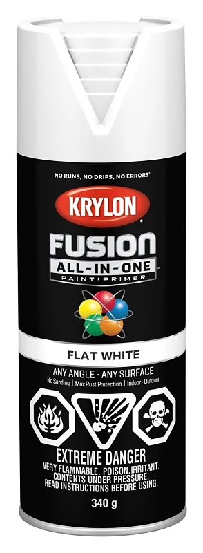 Flat White Spray Paint 12 Ounce Can - Versatile Indoor & Outdoor Use