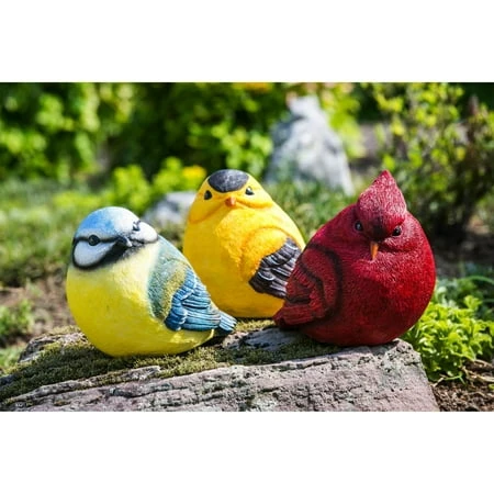 For The Birds Portly Statue Set Of 4 Decorative Garden Figurines